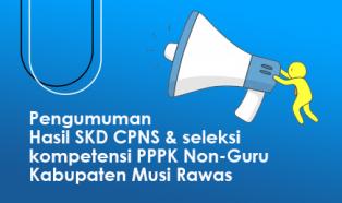 PENGUMUMAN HASIL SKD CPNS & SELEKSI KOMPETENSI PPPK NON GURU TAHUN 2021 KABUPATEN MUSI RAWAS